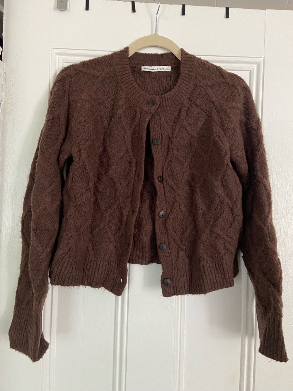 Abercrombie & Fitch Chocolate Brown Cable Knit Cardigan